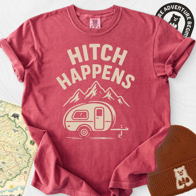 Hitch Happens T-Shirt Gift For Hiker