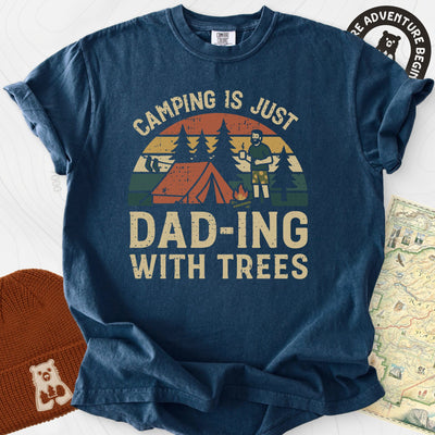 Dad-ing With Trees T-Shirt Gift For Hiker