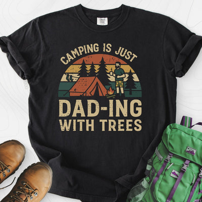 Dad-ing With Trees T-Shirt Gift For Hiker