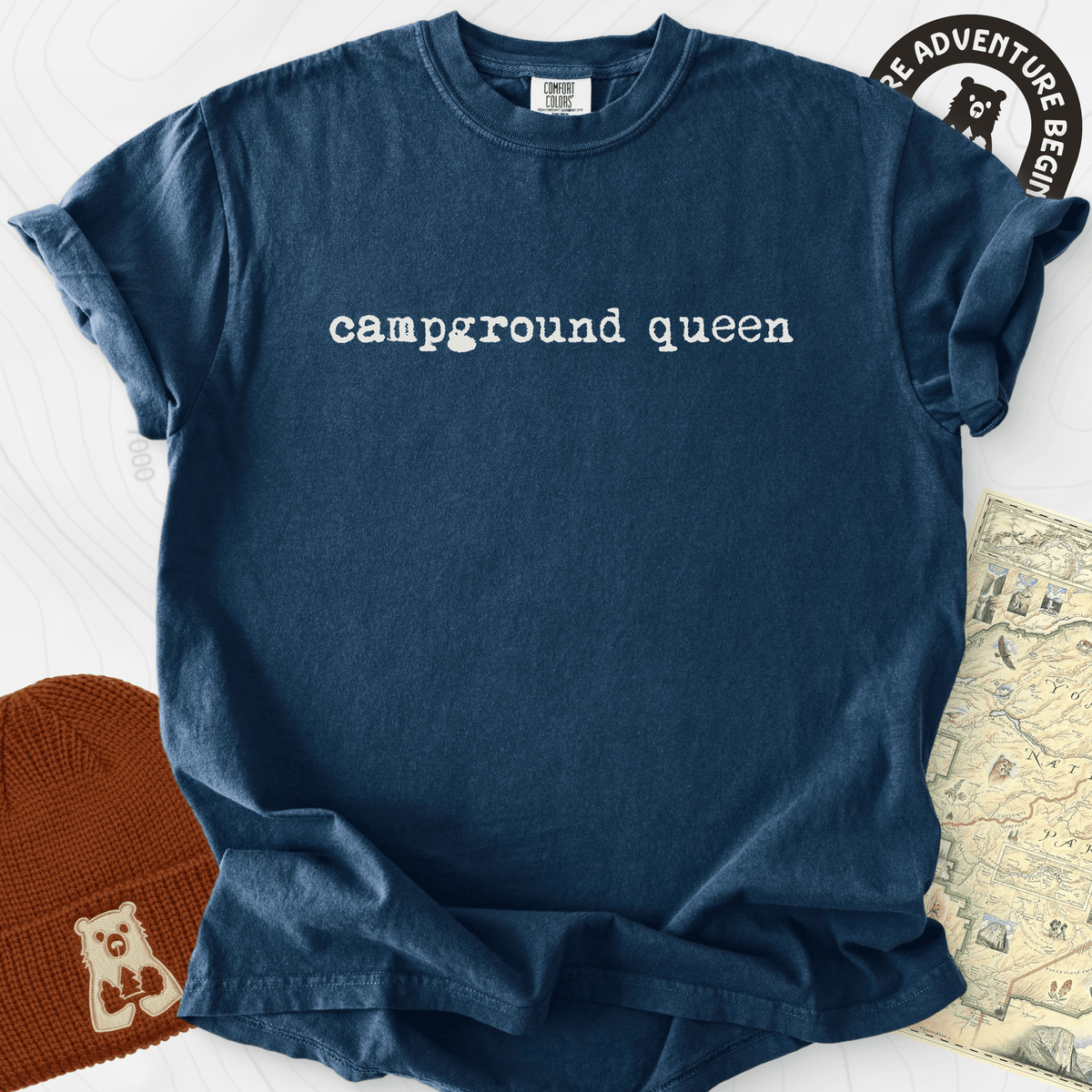 Campground Queen T-Shirt Gift For Hiker