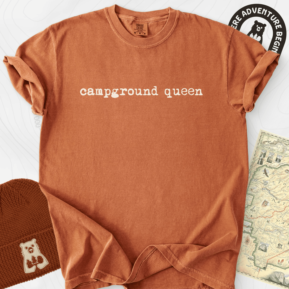 Campground Queen T-Shirt Gift For Hiker