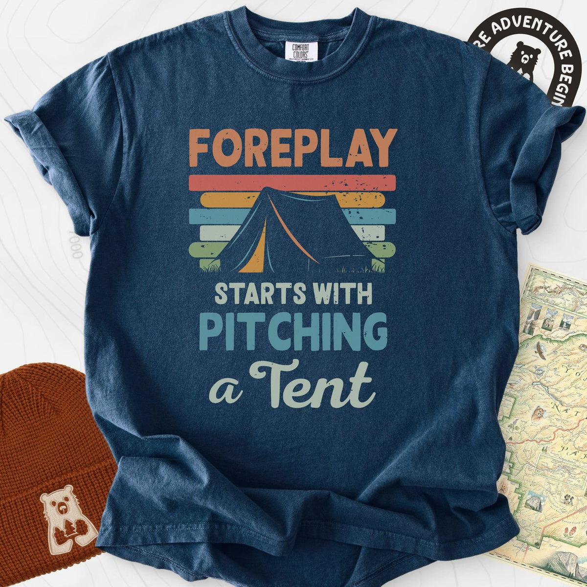 Pitching a Tent T-Shirt Gift For Hiker