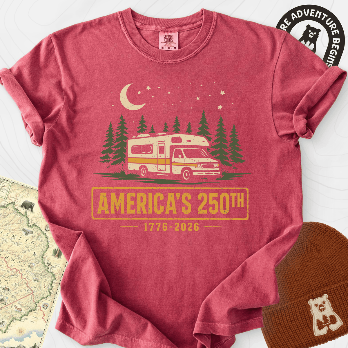 250th Camper Nights T-Shirt Gift For Hiker