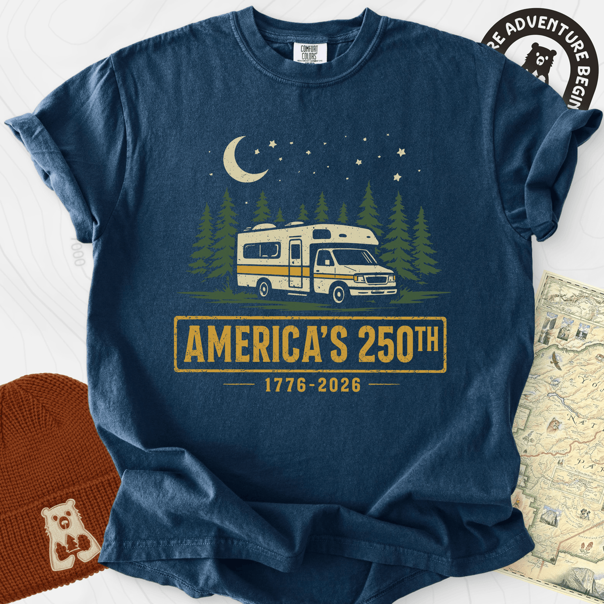 250th Camper Nights T-Shirt Gift For Hiker