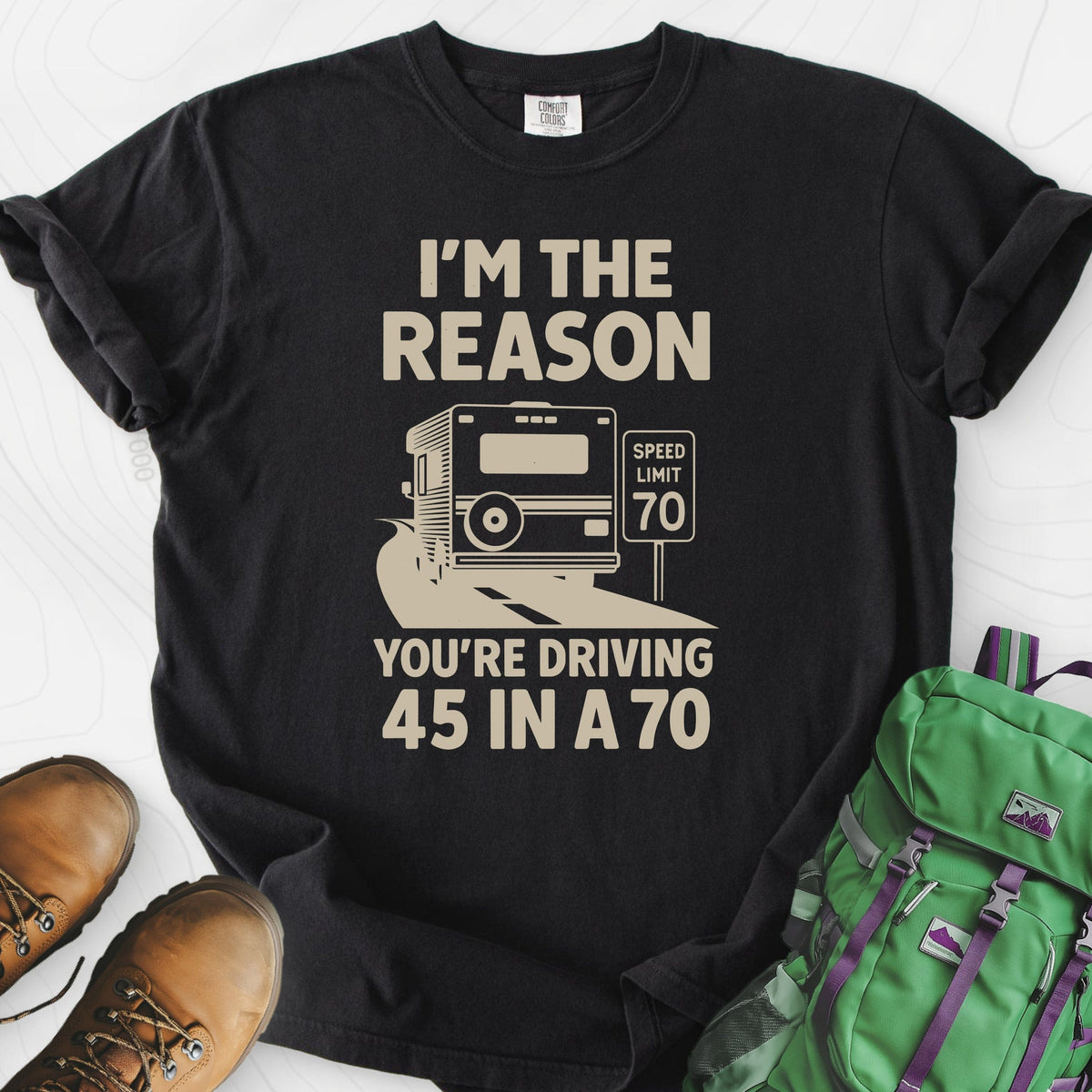 Driving 45 in a 70 T-Shirt Gift For Hiker