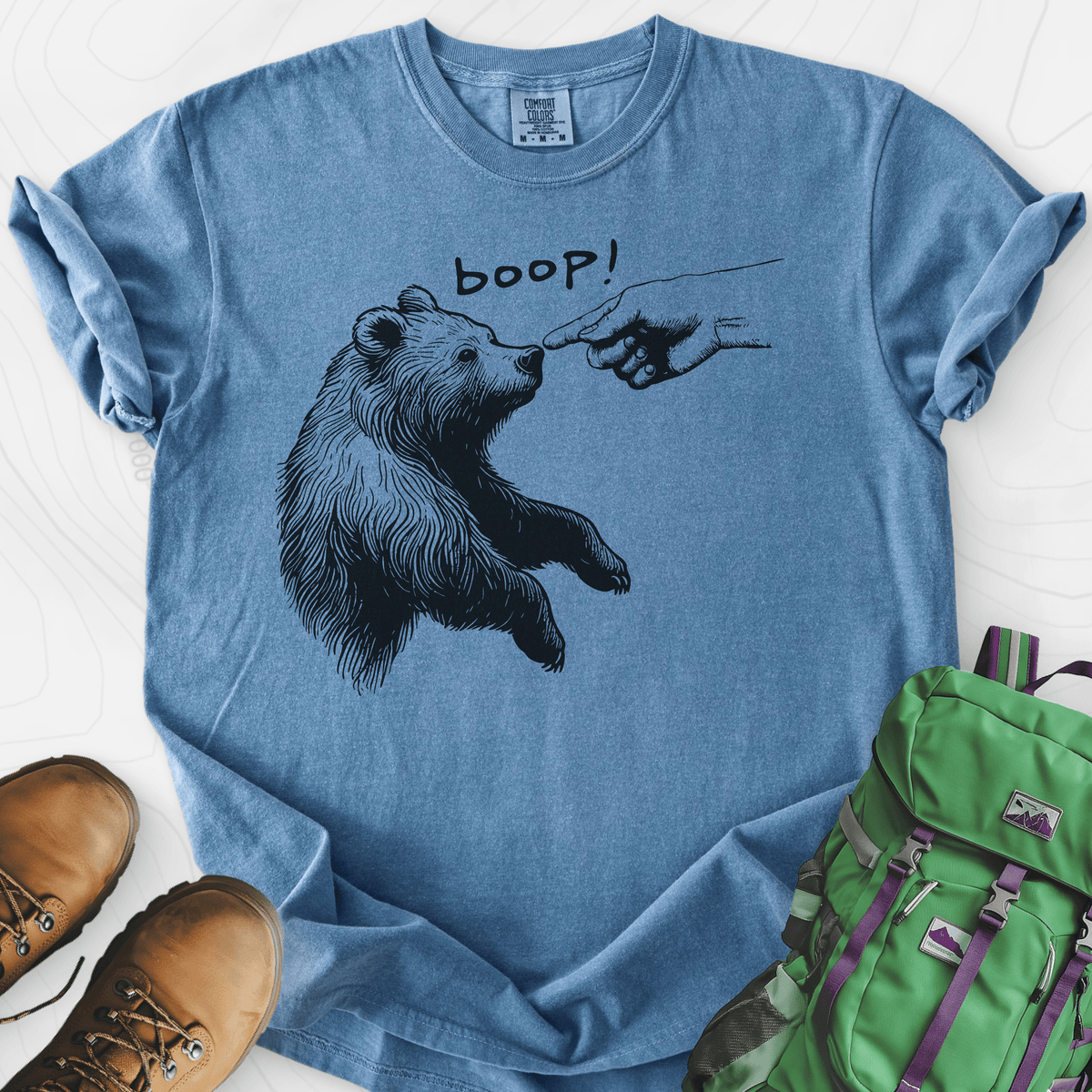 Boop Bear T-Shirt Gift For Hiker