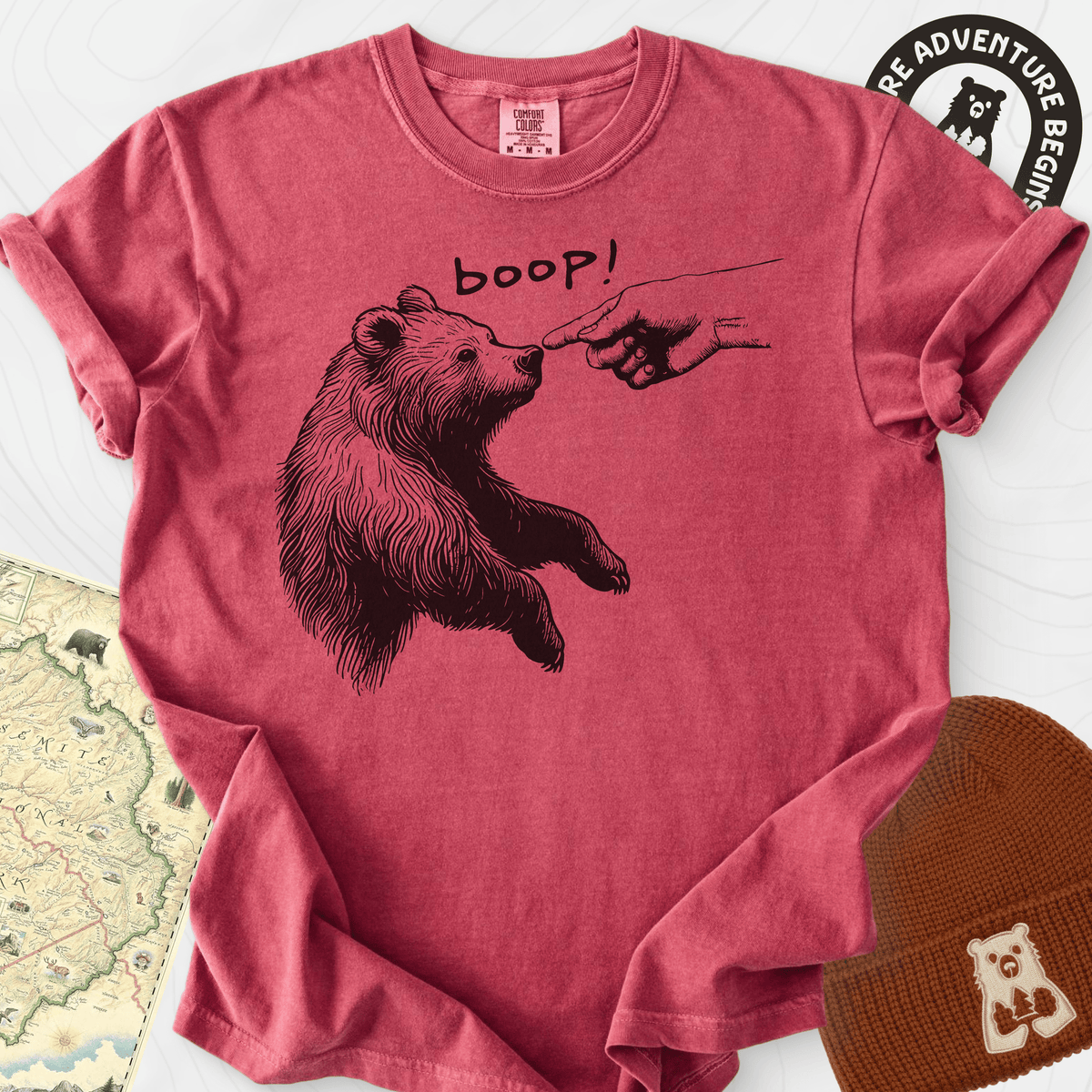 Boop Bear T-Shirt Gift For Hiker