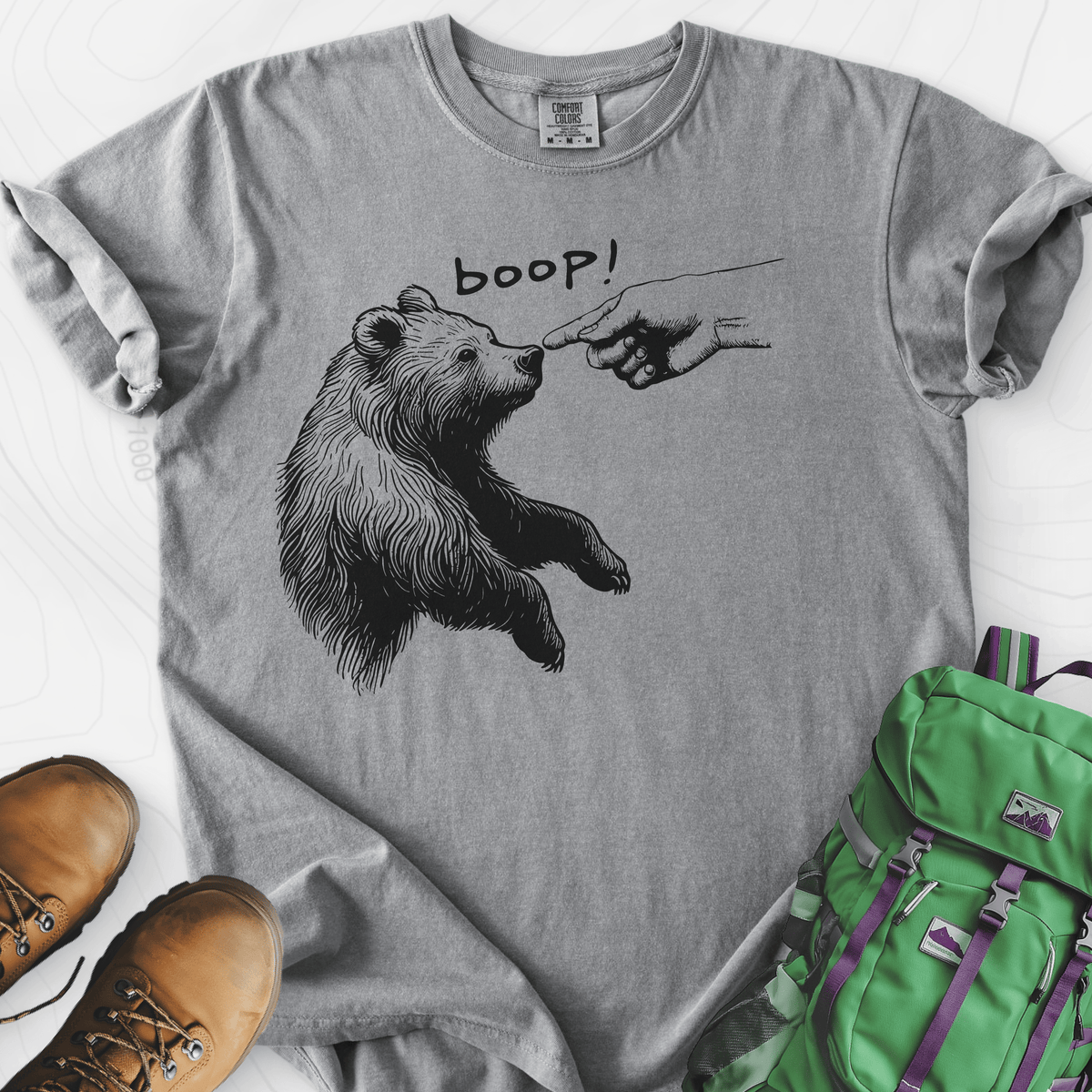 Boop Bear T-Shirt Gift For Hiker