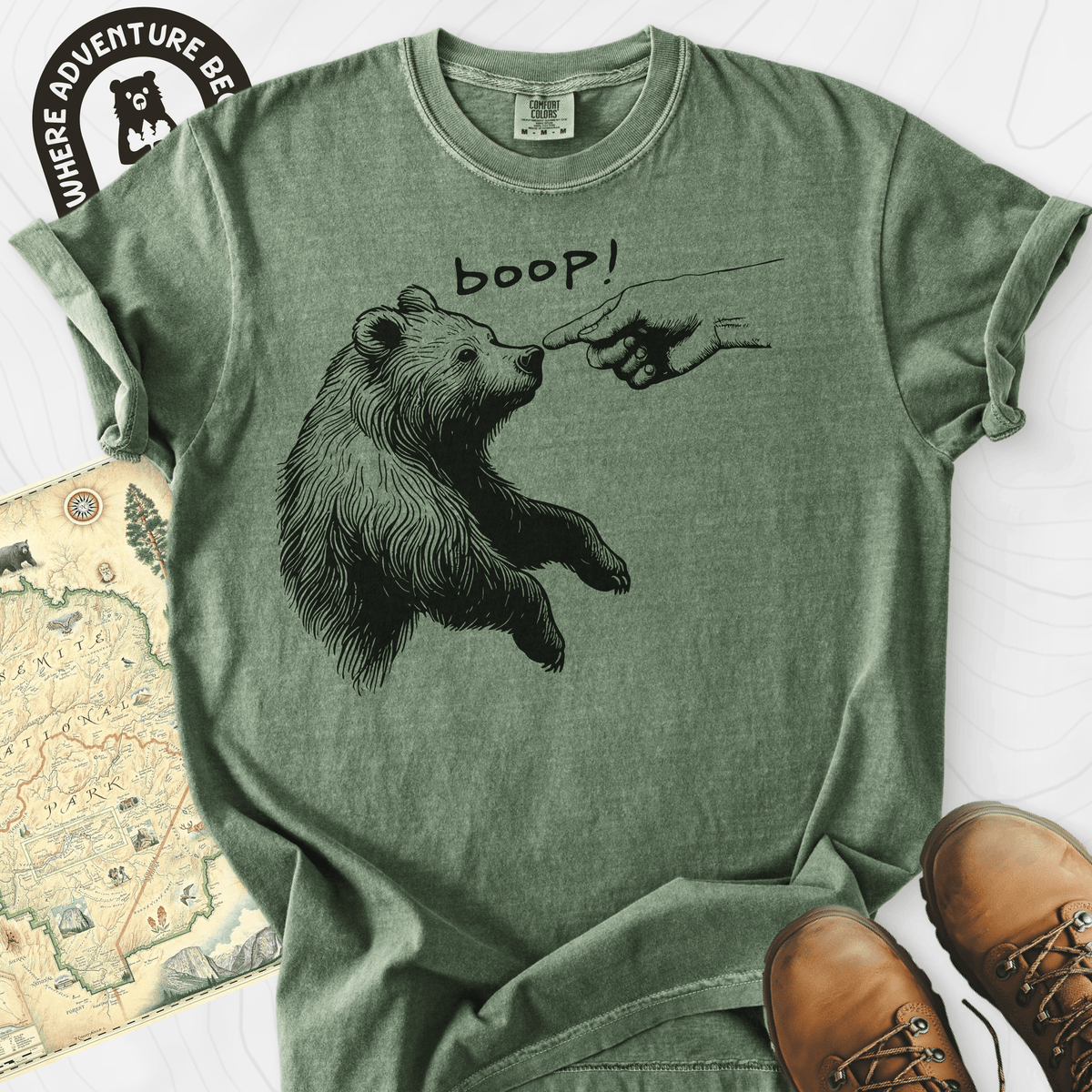 Boop Bear T-Shirt Gift For Hiker