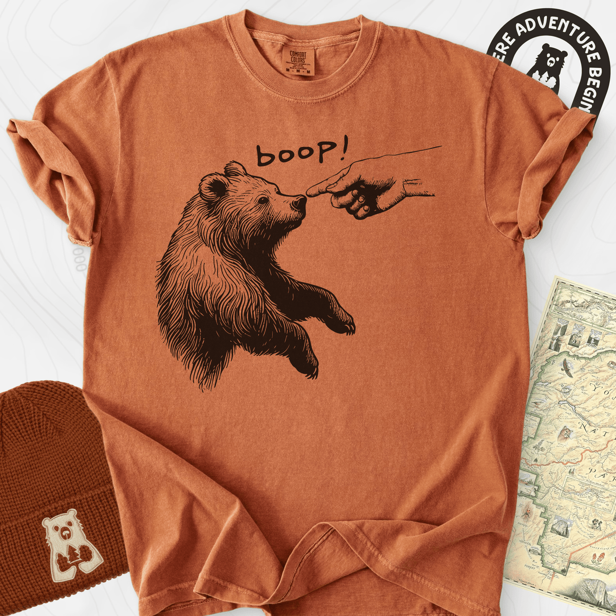 Boop Bear T-Shirt Gift For Hiker