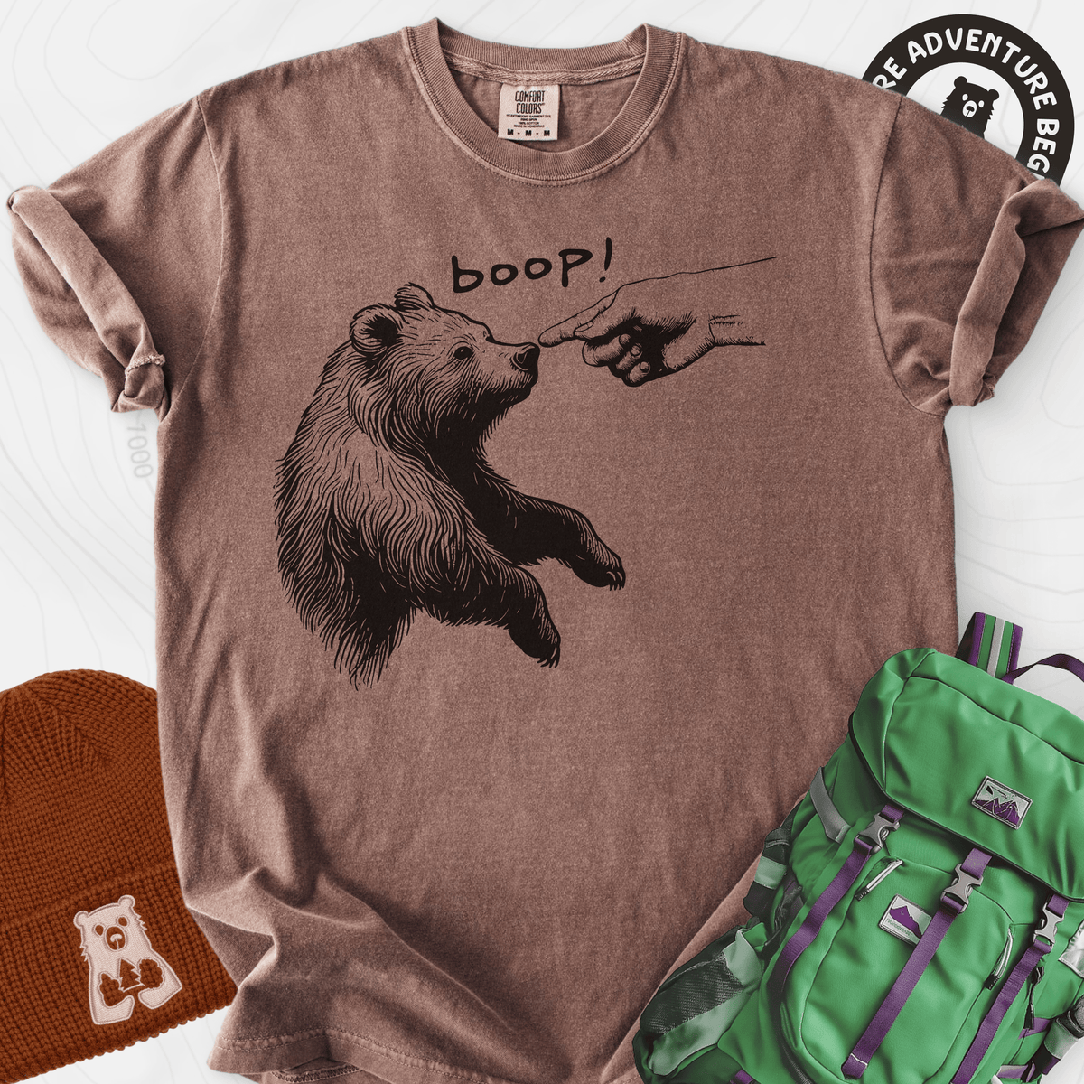Boop Bear T-Shirt Gift For Hiker