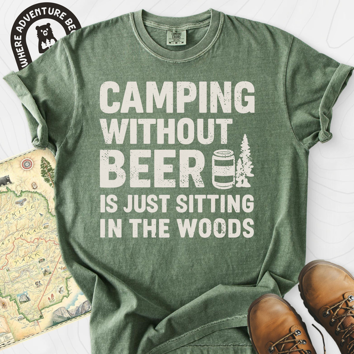 Camping Without Beer T-Shirt Gift For Hiker