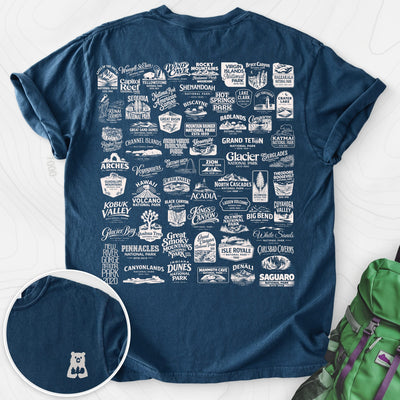 National Parks Back Print T-shirt Gift For Hiker