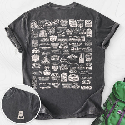National Parks Back Print T-shirt Gift For Hiker