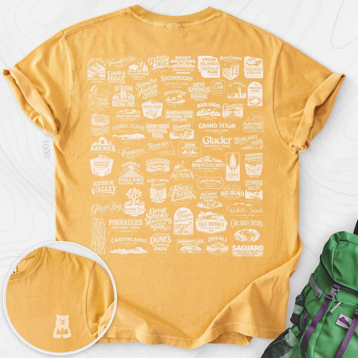 National Parks Back Print T-shirt Gift For Hiker