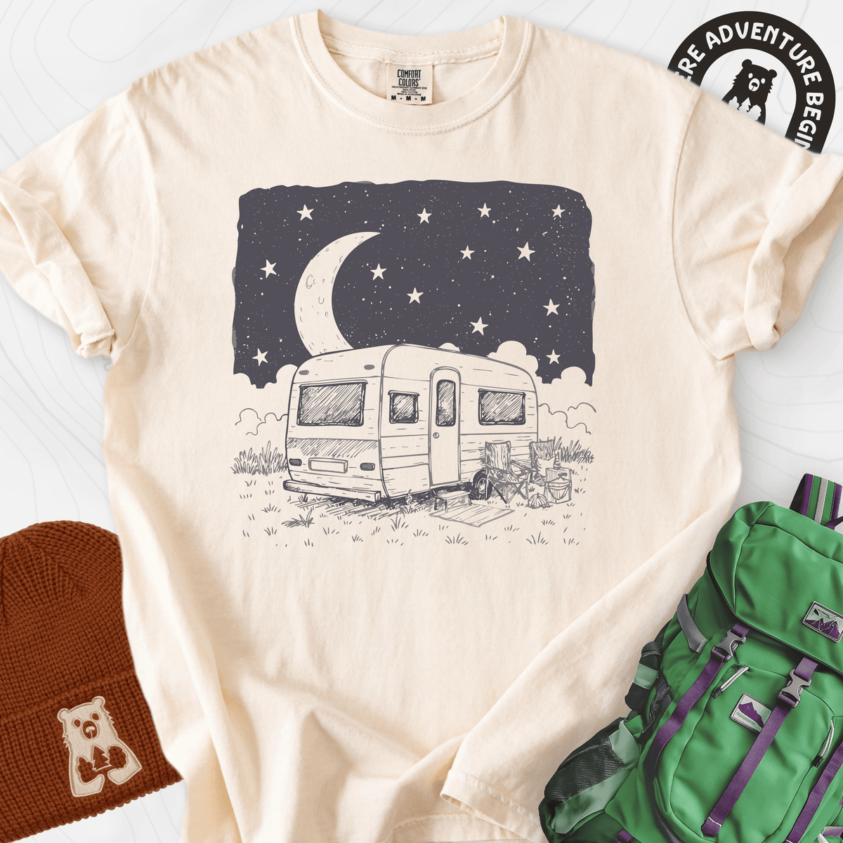 Night Camper T-Shirt Gift For Hiker