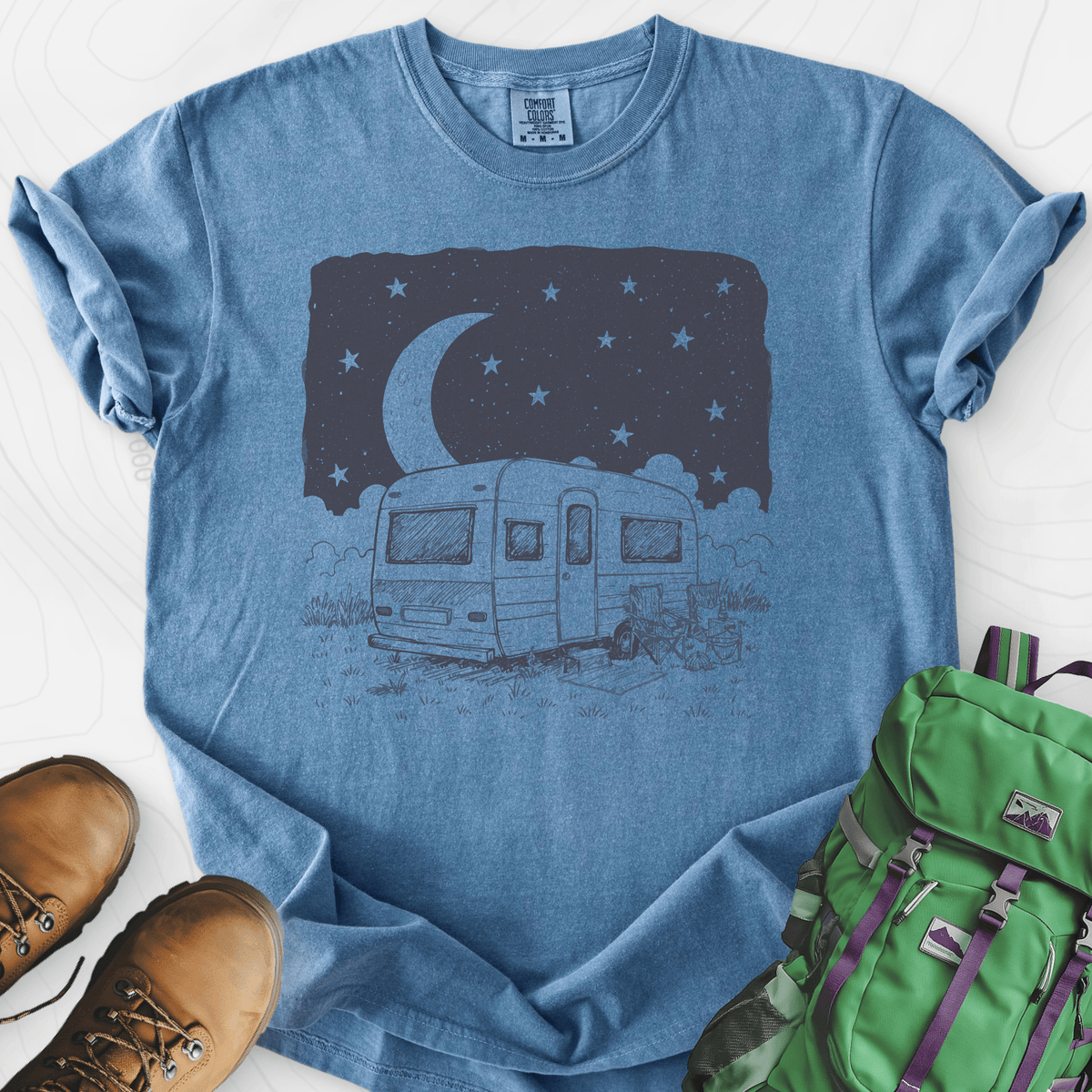 Night Camper T-Shirt Gift For Hiker