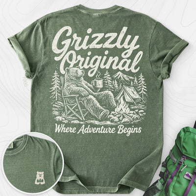 Grizzly Original Back Print T-shirt Gift For Hiker