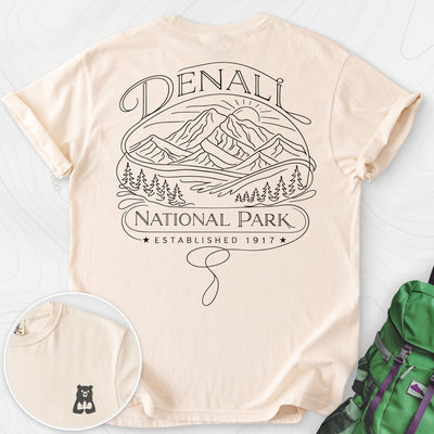 Denali National Park Back Print T-shirt Gift For Hiker