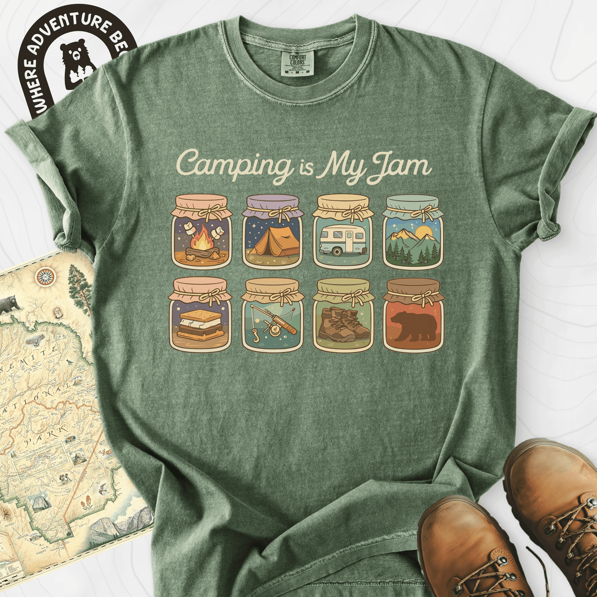Camping Is My Jam T-Shirt Gift For Hiker