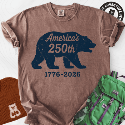 250th Bear Badge T-Shirt Gift For Hiker