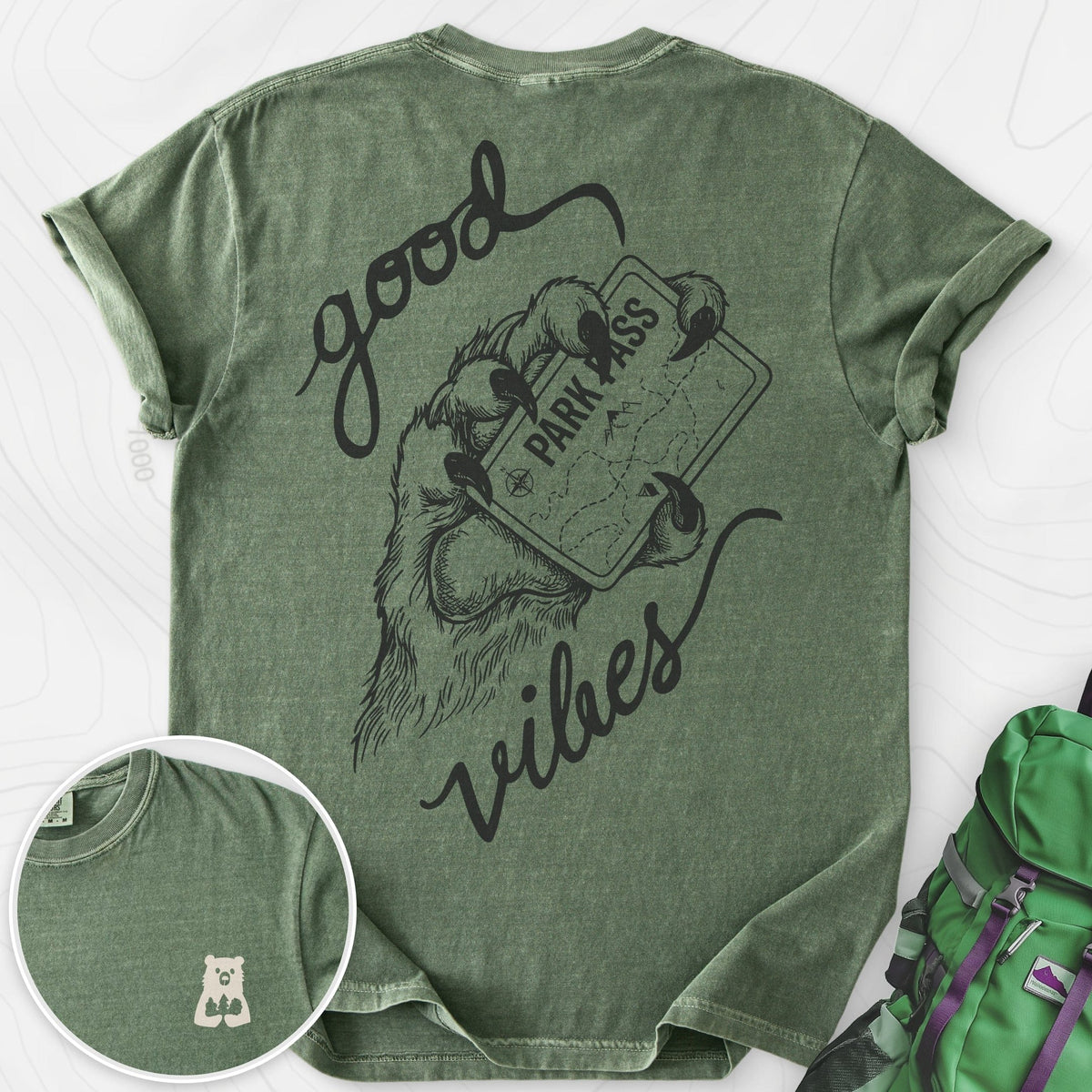 Park Pass Back Print T-shirt Gift For Hiker