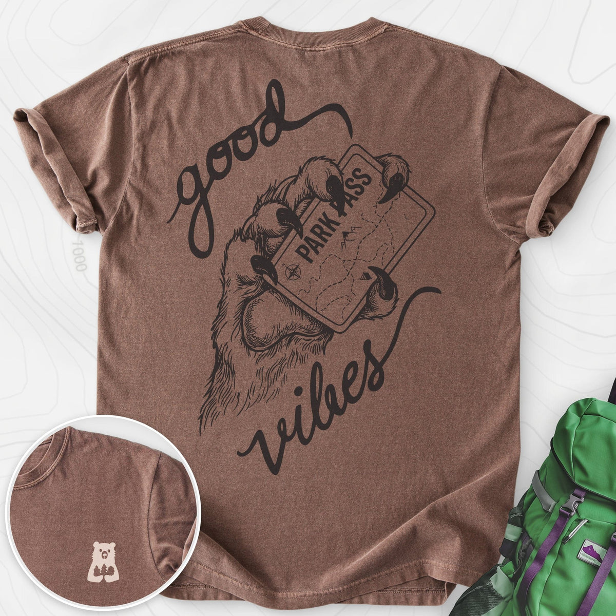Park Pass Back Print T-shirt Gift For Hiker