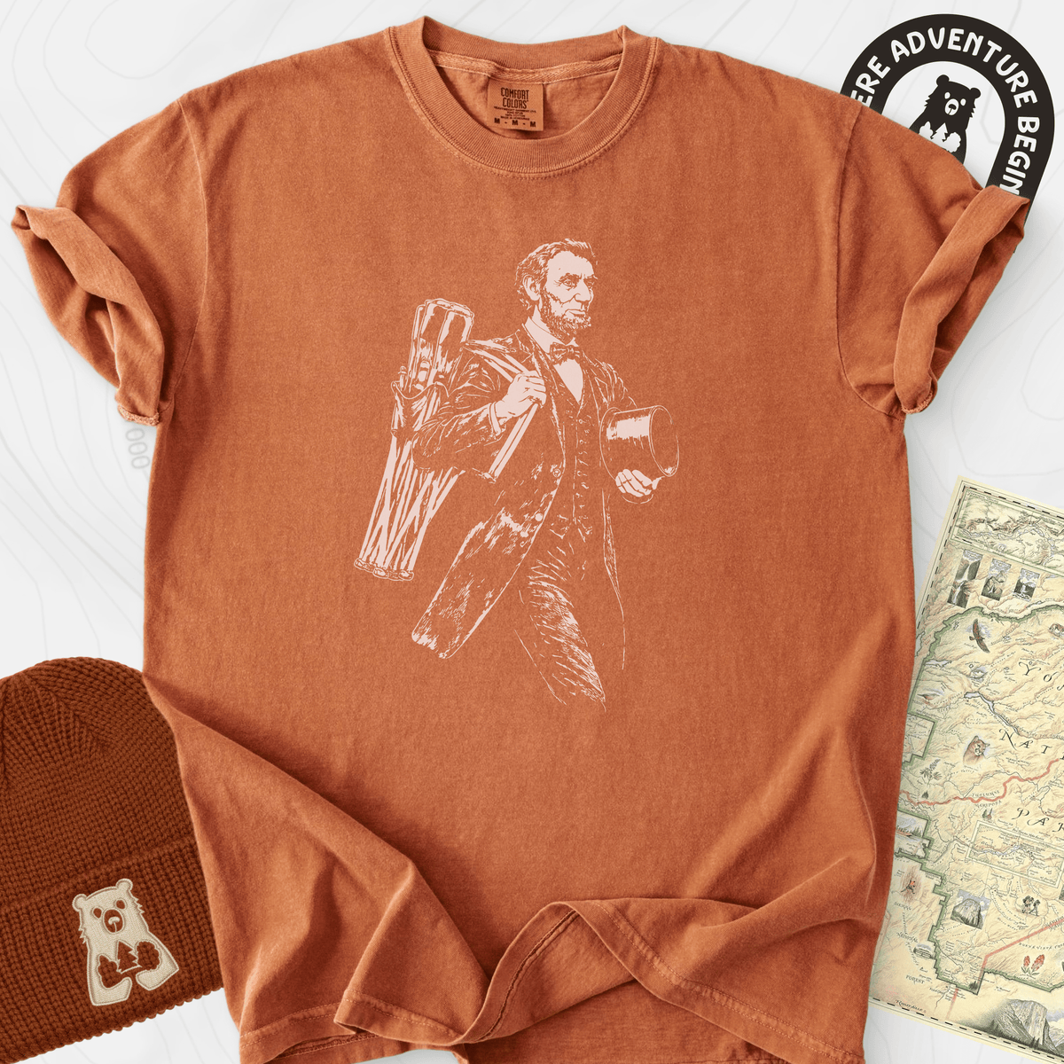 Lincoln Camping Gear T-Shirt Gift For Hiker