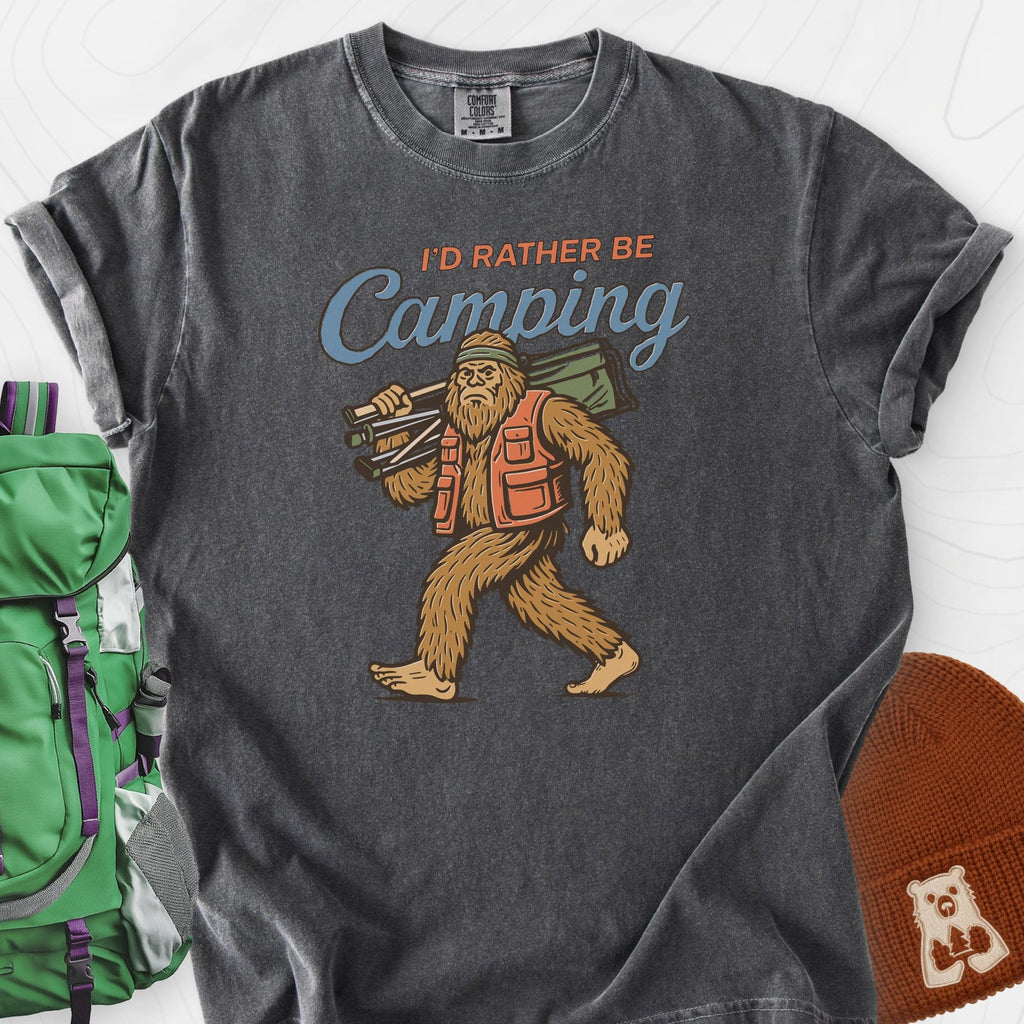 I'd Rather Be Camping T-Shirt Gift For Hiker