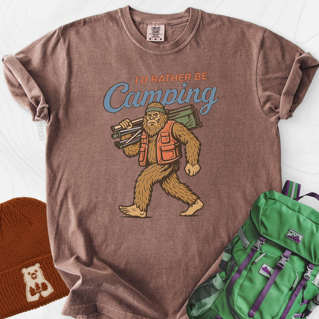 I'd Rather Be Camping T-Shirt Gift For Hiker