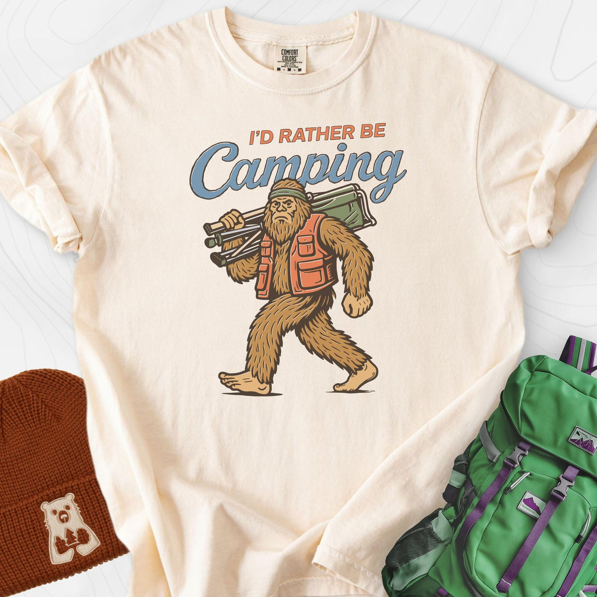 I'd Rather Be Camping T-Shirt Gift For Hiker