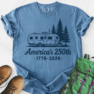 250th Camper Badge T-Shirt Gift For Hiker