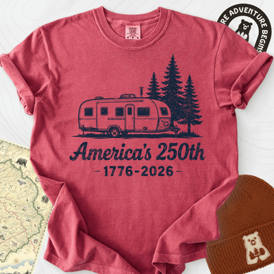 250th Camper Badge T-Shirt Gift For Hiker