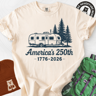 250th Camper Badge T-Shirt Gift For Hiker
