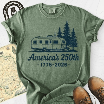 250th Camper Badge T-Shirt Gift For Hiker