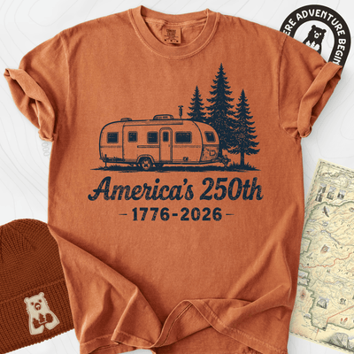 250th Camper Badge T-Shirt Gift For Hiker