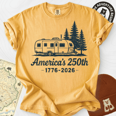 250th Camper Badge T-Shirt Gift For Hiker
