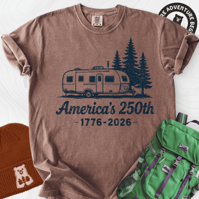 250th Camper Badge T-Shirt Gift For Hiker