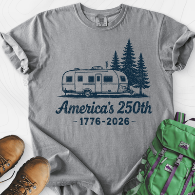 250th Camper Badge T-Shirt Gift For Hiker