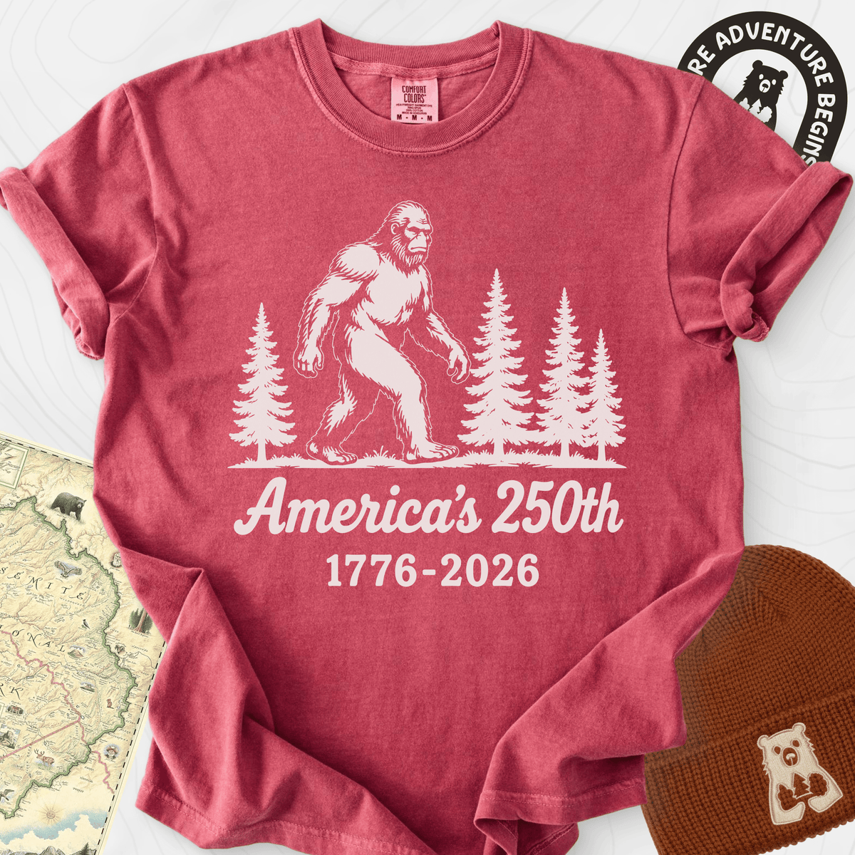 Bigfoot 250th T-Shirt Gift For Hiker
