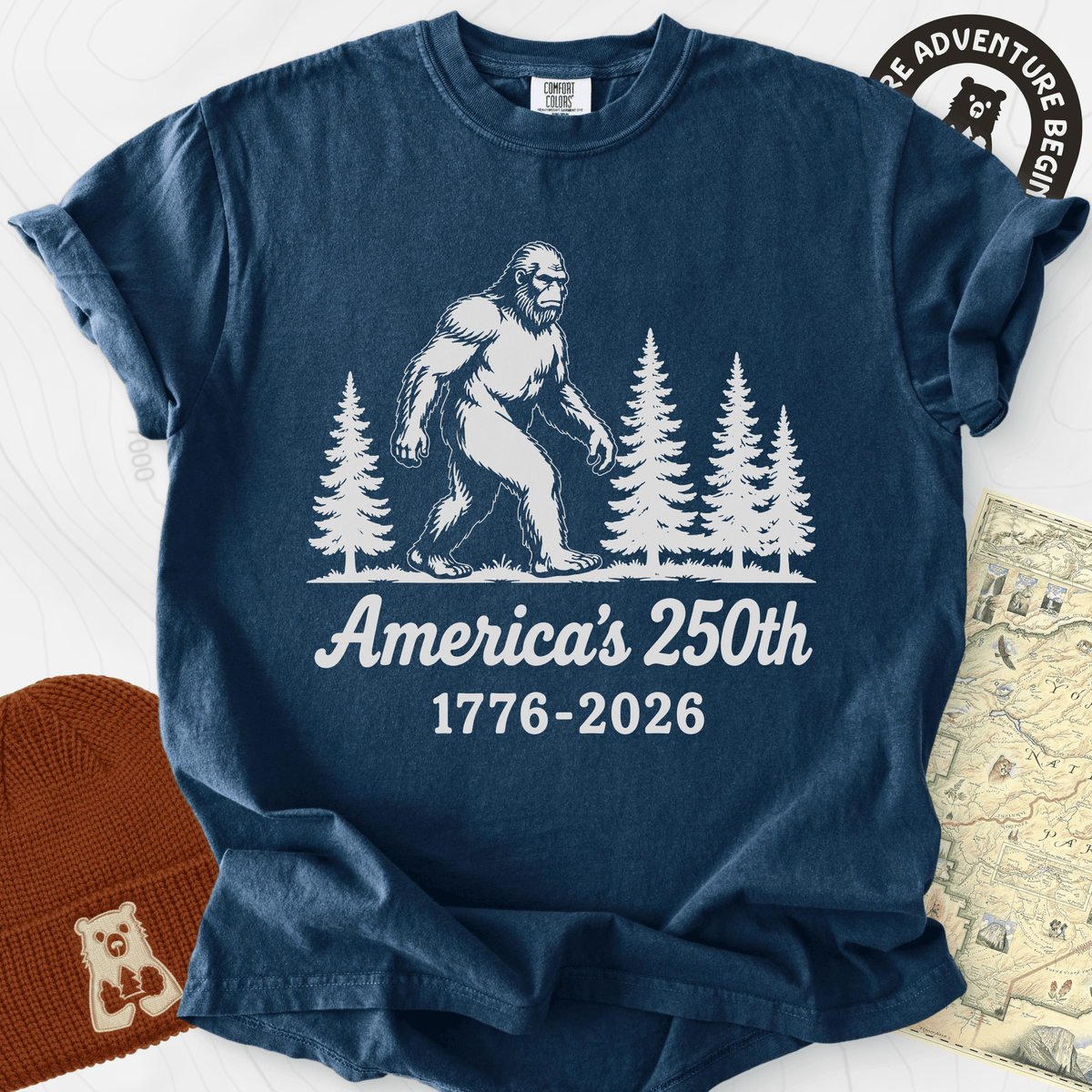 Bigfoot 250th T-Shirt Gift For Hiker