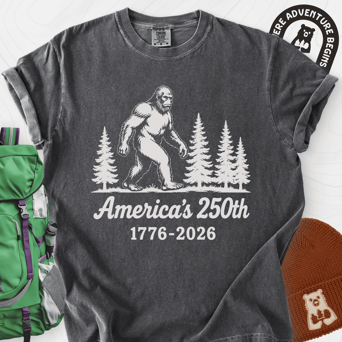 Bigfoot 250th T-Shirt Gift For Hiker