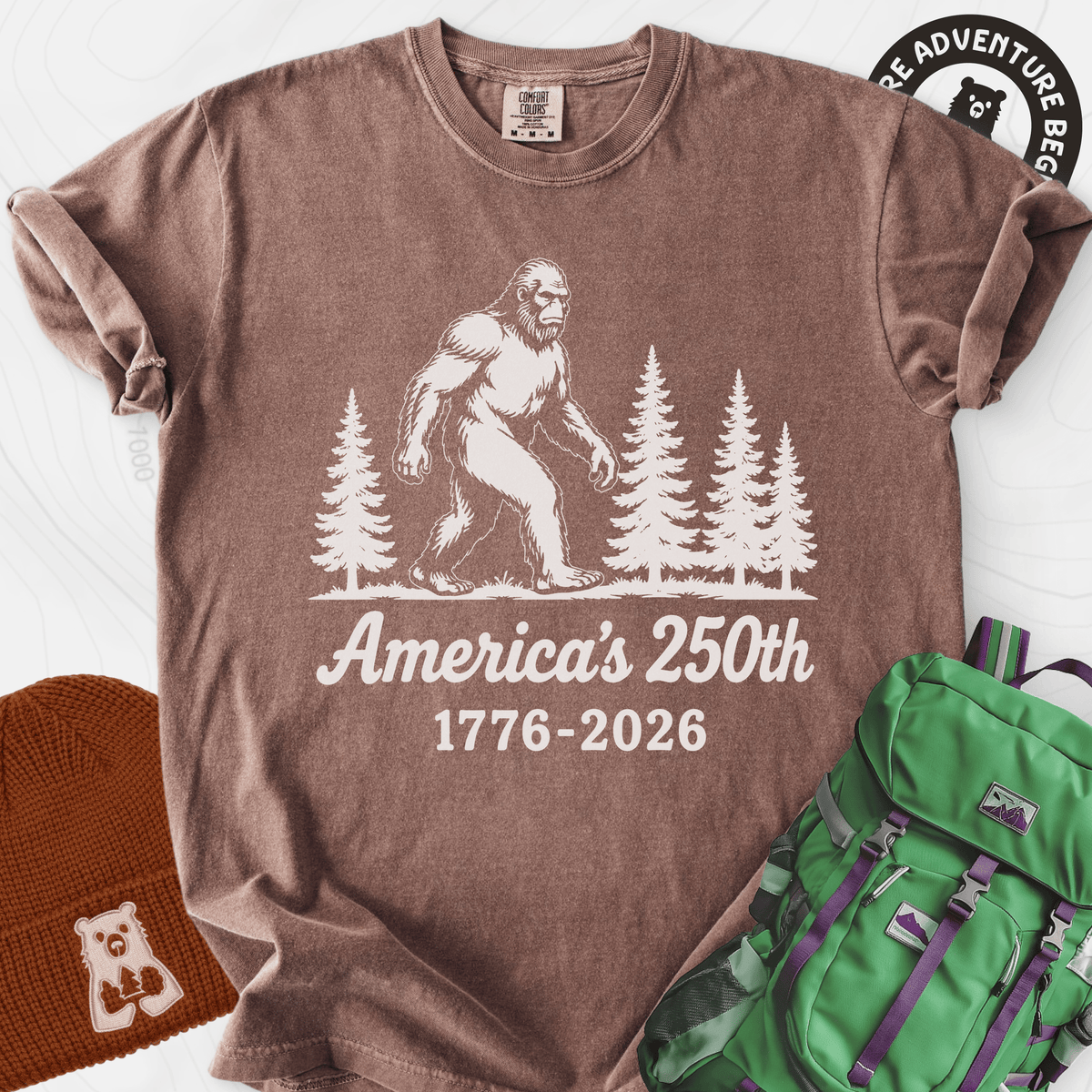 Bigfoot 250th T-Shirt Gift For Hiker