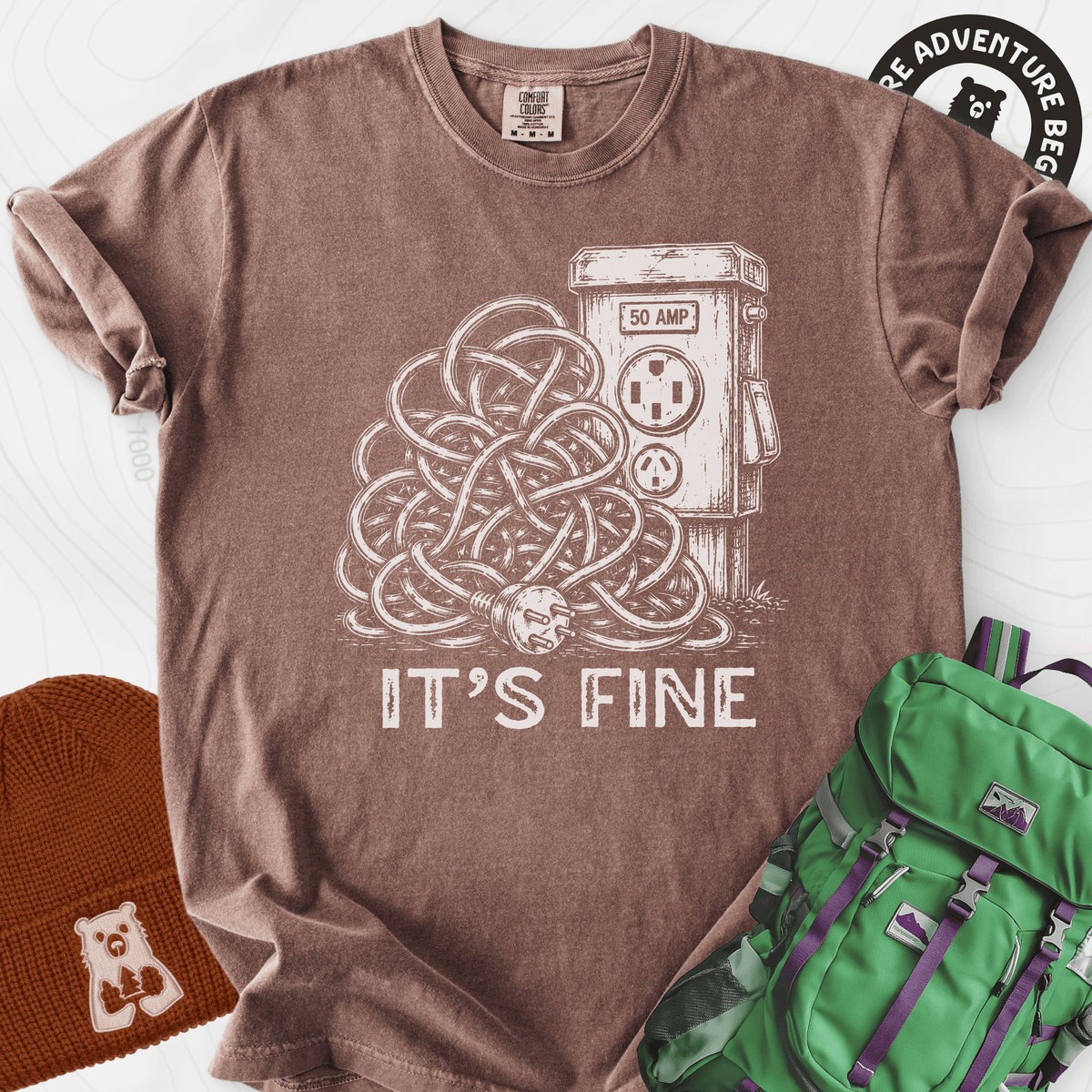 It's Fine T-Shirt Gift For Hiker