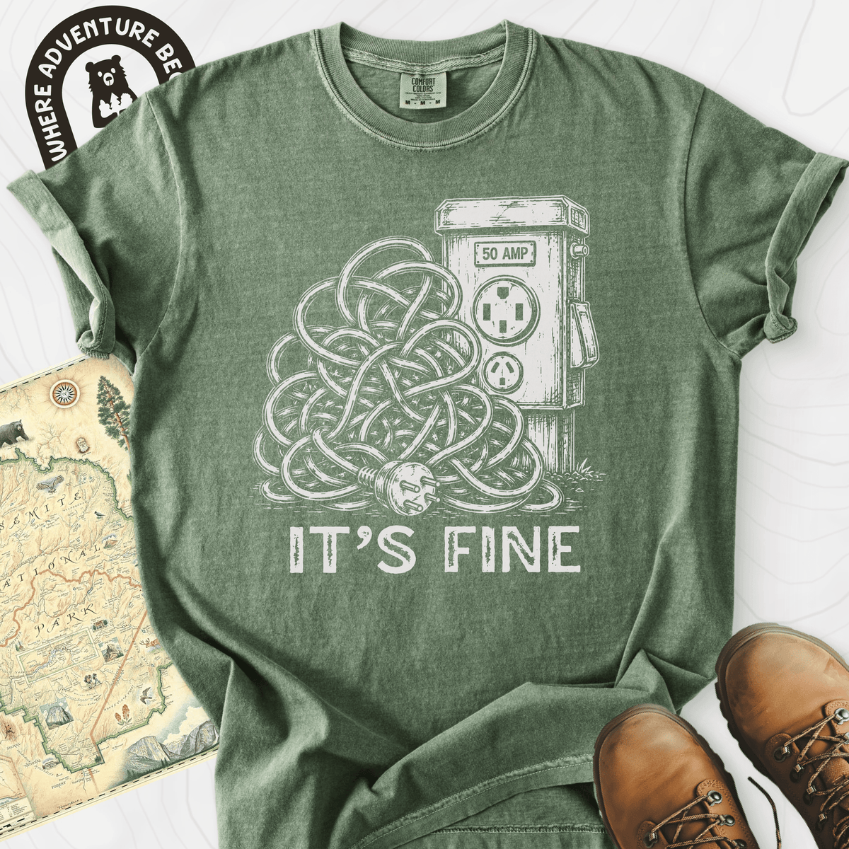 It's Fine T-Shirt Gift For Hiker