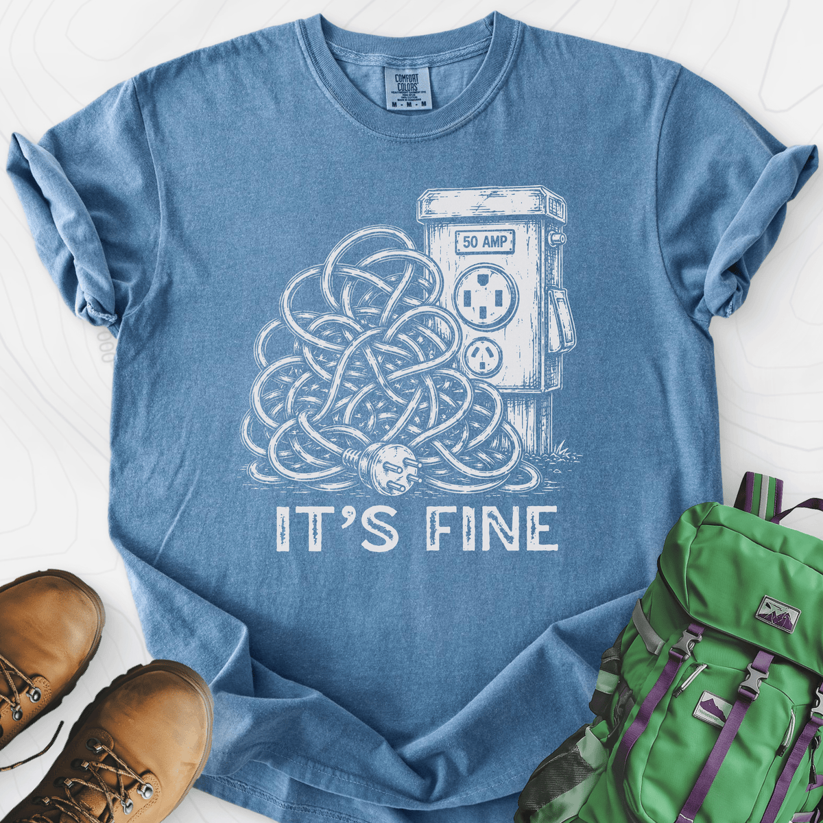 It's Fine T-Shirt Gift For Hiker