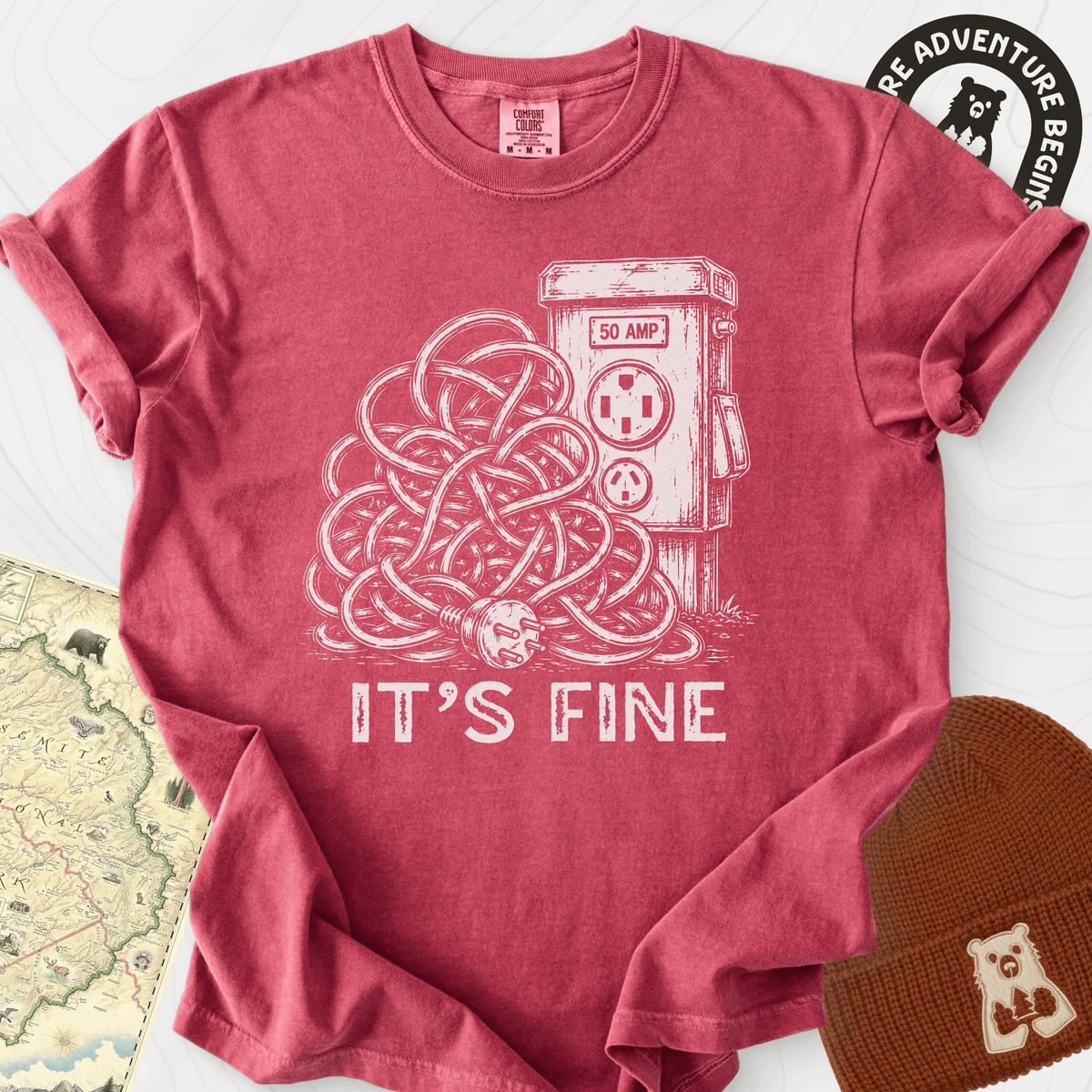 It's Fine T-Shirt Gift For Hiker