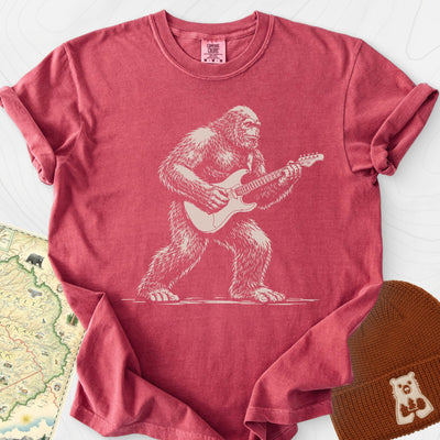 Bigfoot Guitar Solo T-Shirt Gift For Hiker