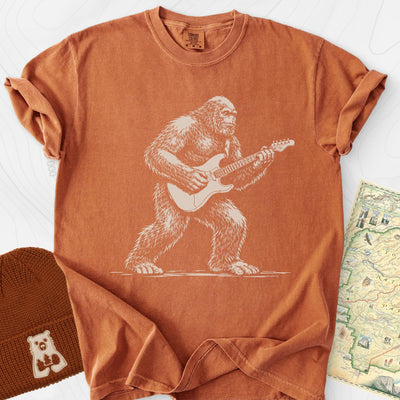 Bigfoot Guitar Solo T-Shirt Gift For Hiker