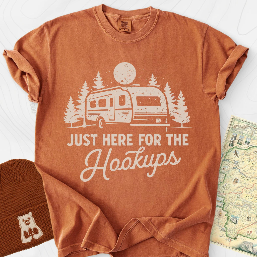 Here for the Hookups T-Shirt Gift For Hiker